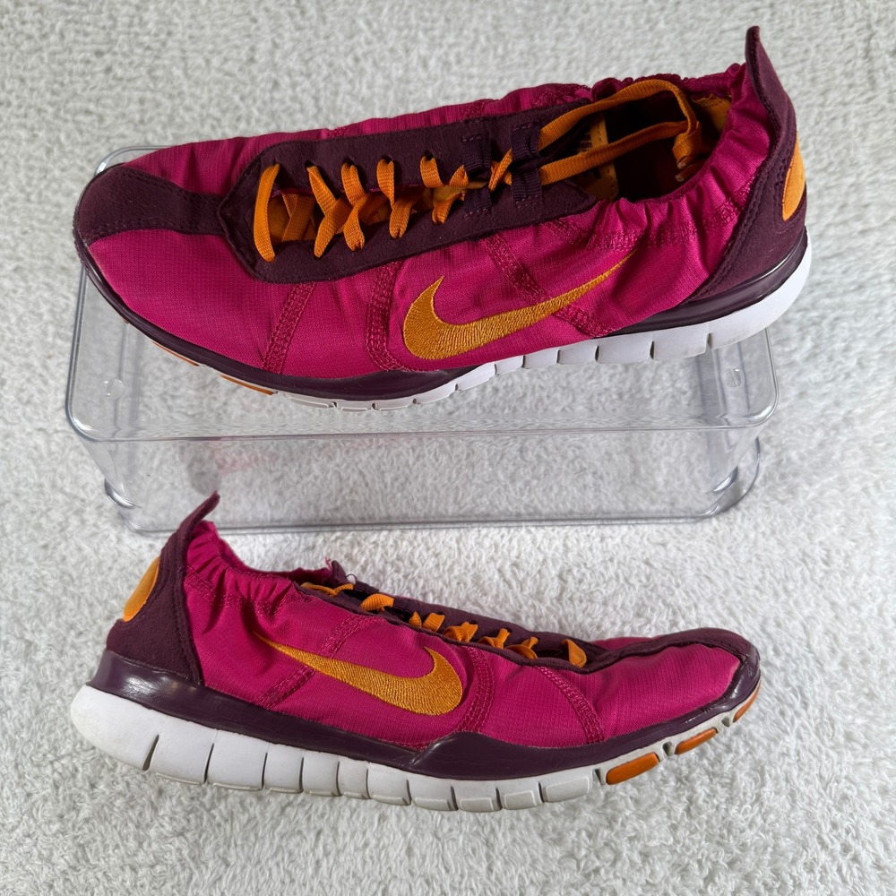 Nike Womens Free Twist Running Shoes Pink Orange 487791-601 Low Training Size 8